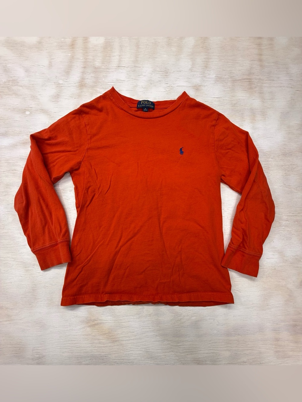 Polo Ralph Lauren Long Sleeve Tee - Orange with Blue Pony Boy’s Medium 10-12